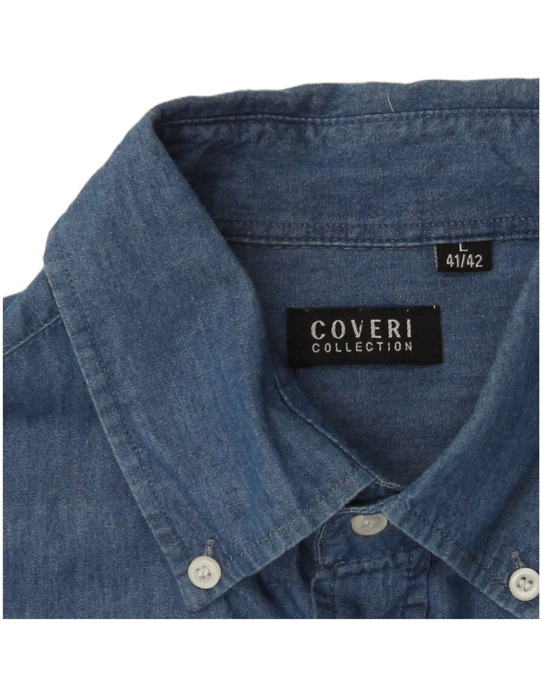 COVERI Mens Denim Shirt Size 41/42 Large Blue