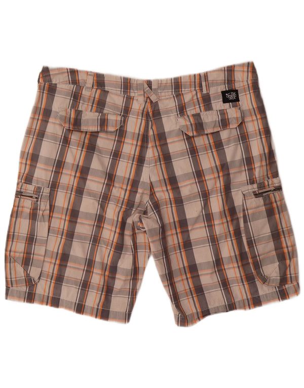 Nike Herren-Cargo-Shorts W36, groß, grau kariert, Baumwolle
