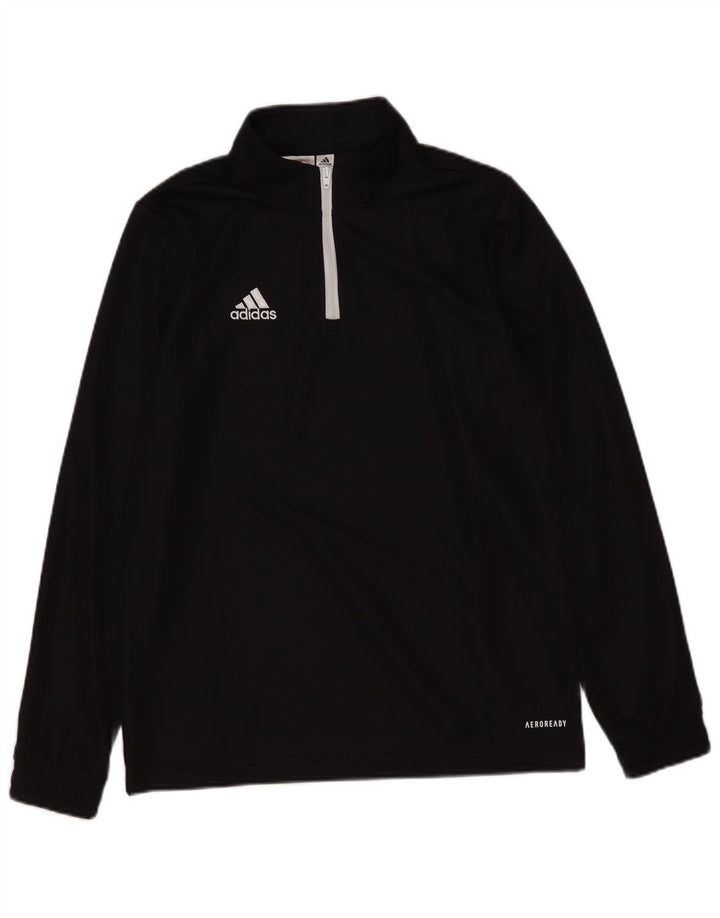 Adidas Jungen Aeroready Zip Neck Pullover Trainingsanzug Top 11-12 Jahre Schwarz