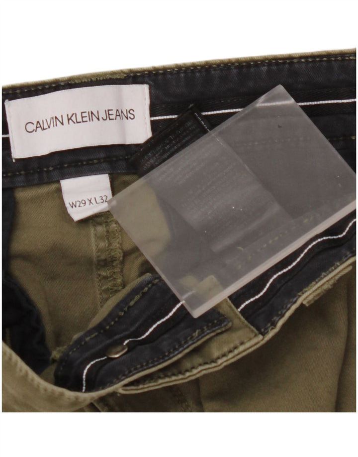 CALVIN KLEIN Herren Slim Cargohose W29 L29 Khaki Baumwolle
