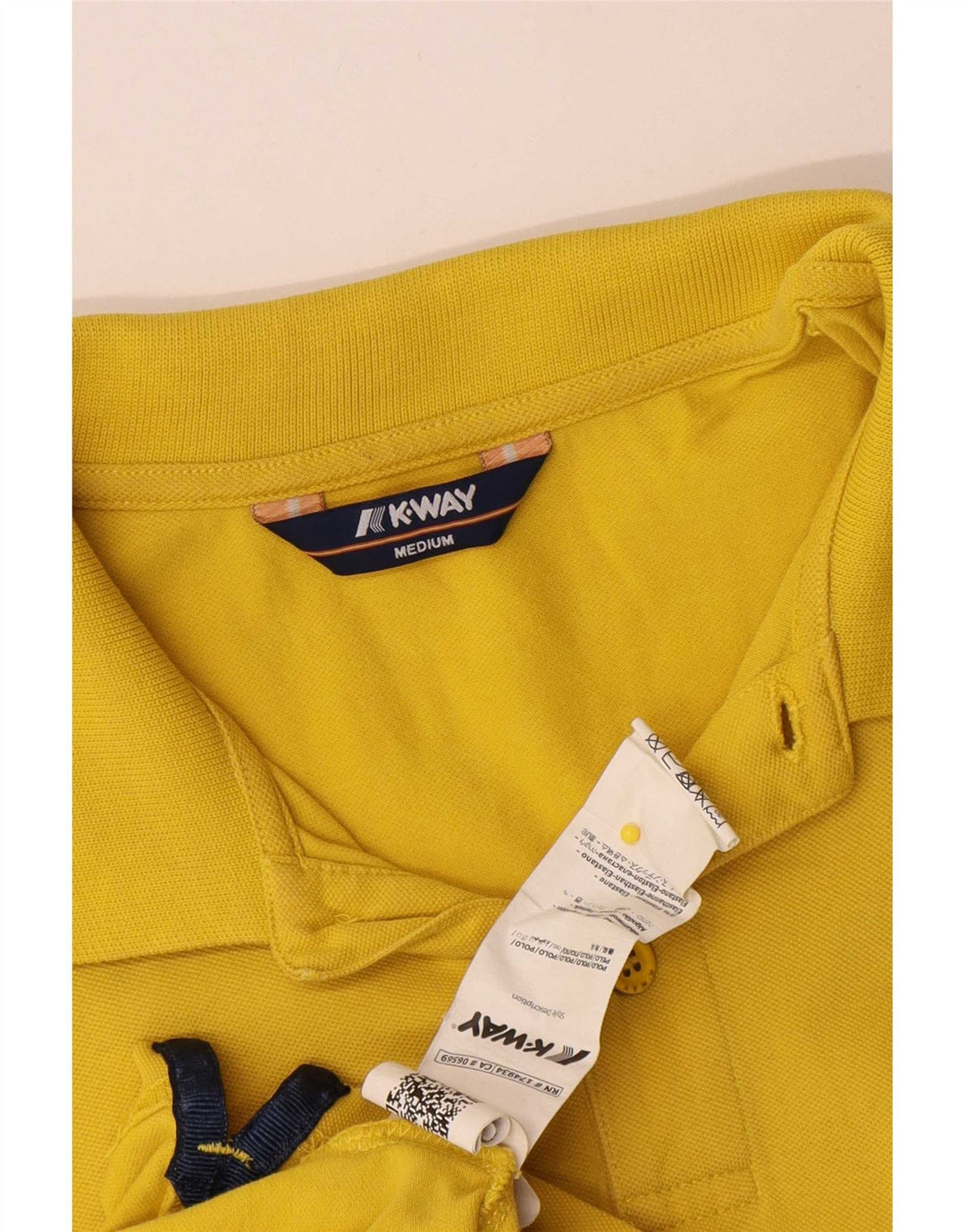 K-Way Herren-Poloshirt aus mittelgelber, gestreifter Baumwolle