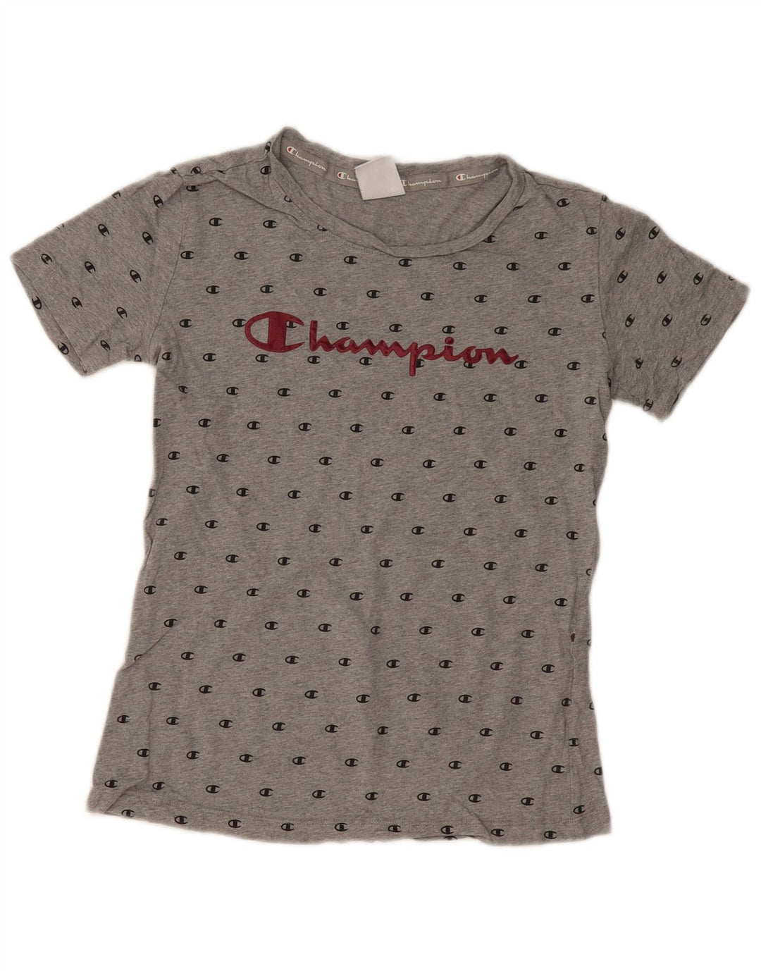 CHAMPION Grafik-T-Shirt-Oberteil für Damen, UK 12, mittelgraue Baumwolle
