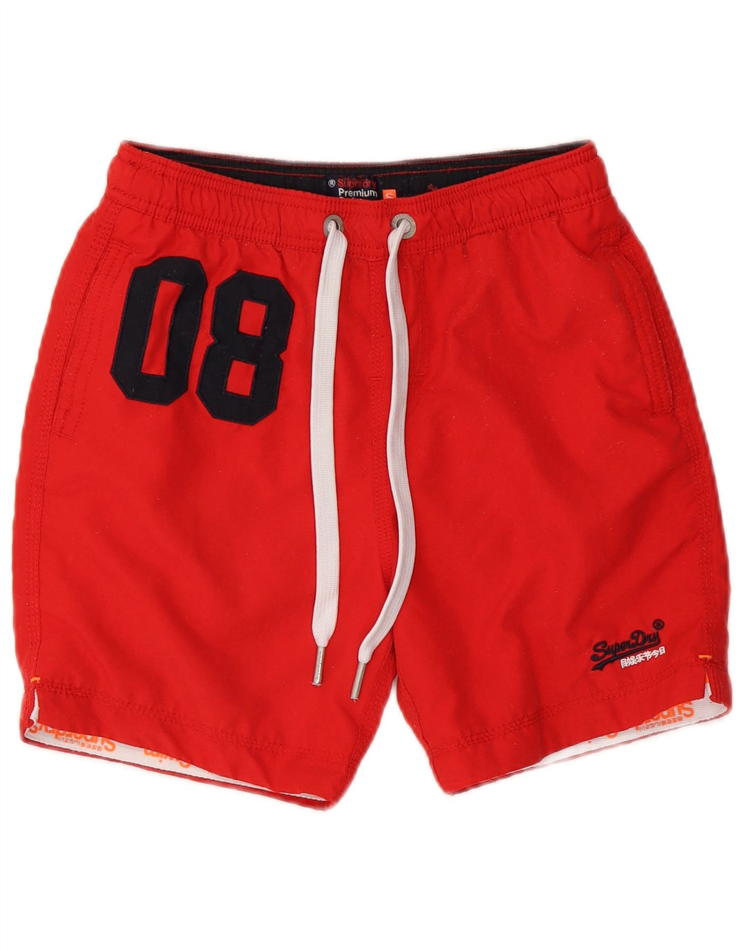 Superdry Herren Badeshorts mit Grafik, Größe S, Rot, Polyester