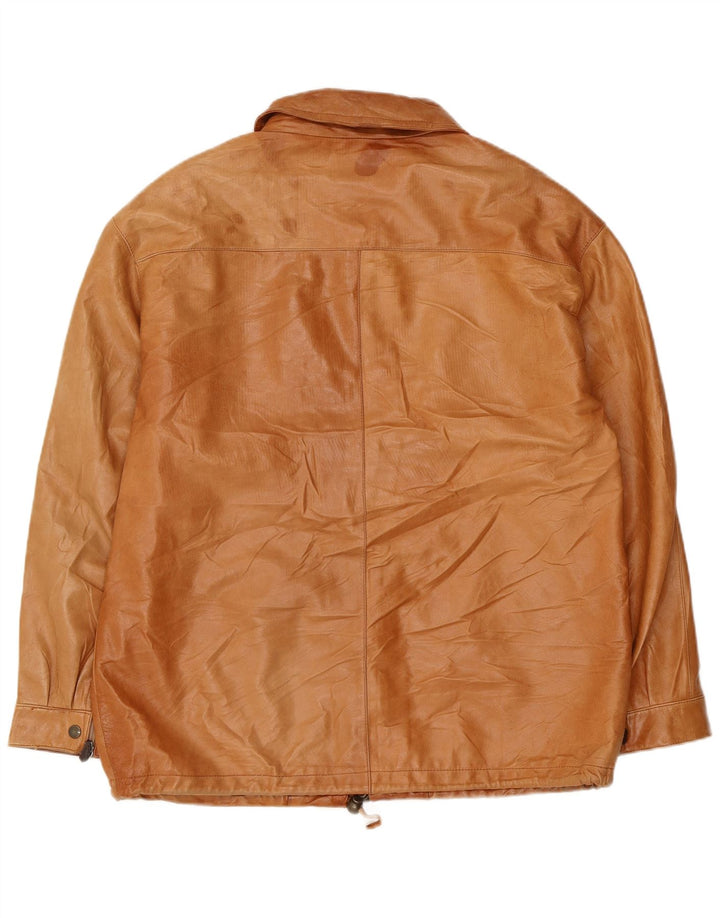 Vintage Herren Lederjacke UK 38 Medium Beige Leder