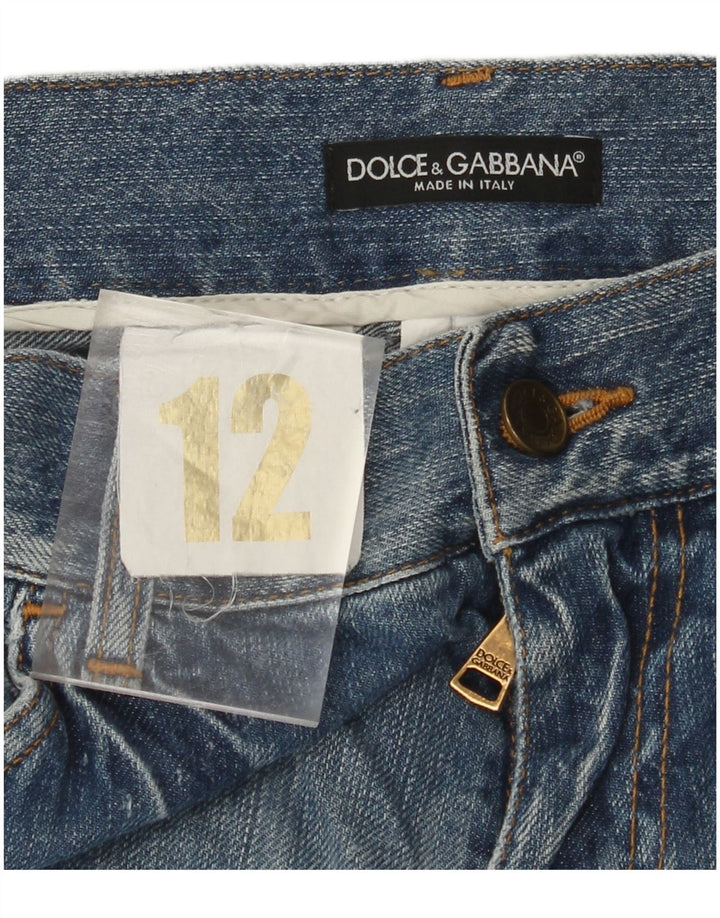 DOLCE & GABBANA Damen Straight Jeans UK 12 Medium W30 L28 Blau