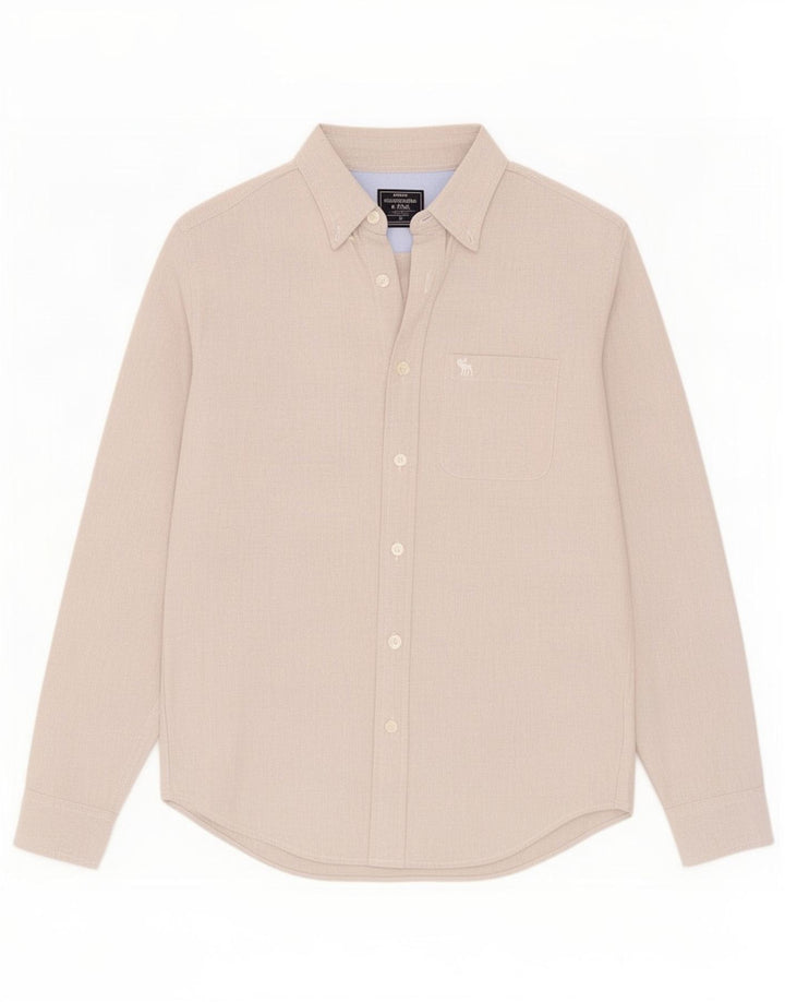 Abercrombie & Fitch Herrenhemd mittelgraue Baumwolle