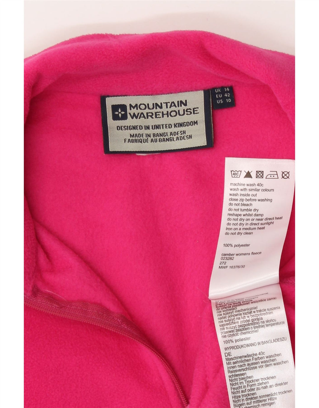 Mountain Warehouse Damen-Fleecepullover mit Reißverschluss am Hals, UK 14, Größe L, Rosa, Polyester
