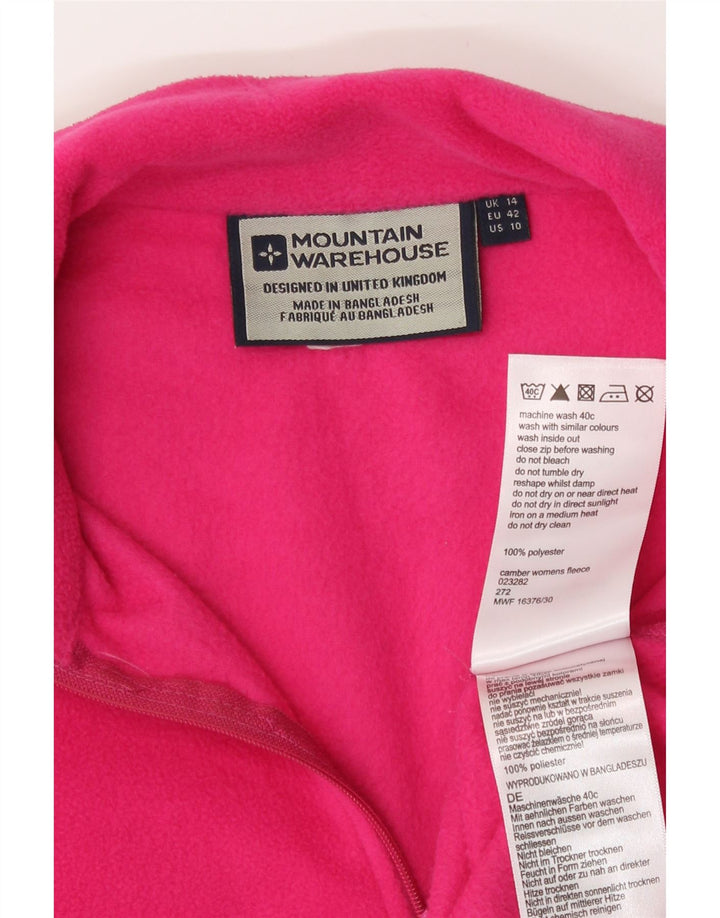 Mountain Warehouse Damen-Fleecepullover mit Reißverschluss am Hals, UK 14, Größe L, Rosa, Polyester