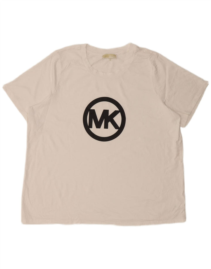 MICHAEL KORS Herren Grafik T-Shirt Top XL Weiße Baumwolle