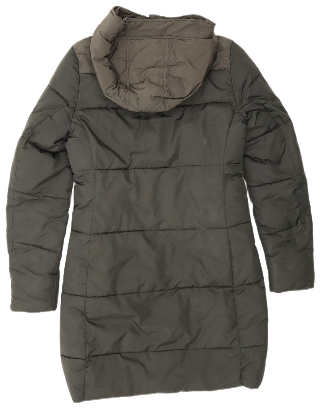 G-STAR Wattierter Damenmantel mit Kapuze, UK 10, Größe S, Grün, Farbblock-Polyester
