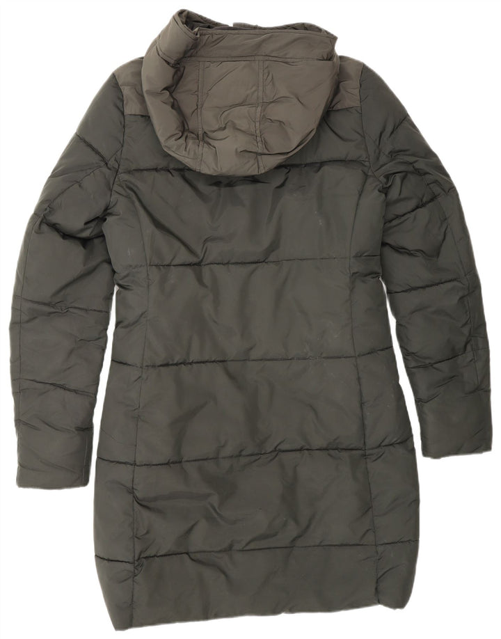 G-STAR Wattierter Damenmantel mit Kapuze, UK 10, Größe S, Grün, Farbblock-Polyester