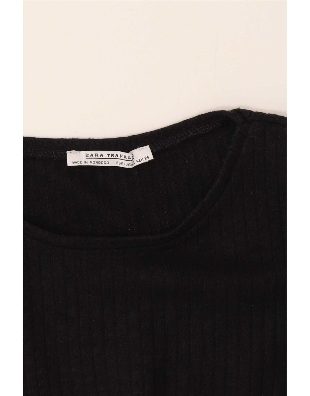 Zara Damen Trafaluc Top Langarm UK 10 Small Schwarz