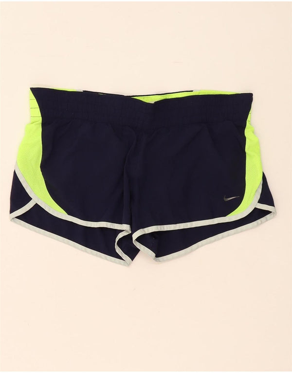 Nike Damen Regular Sport Shorts UK 14 Medium Marineblau Colourblock Sports