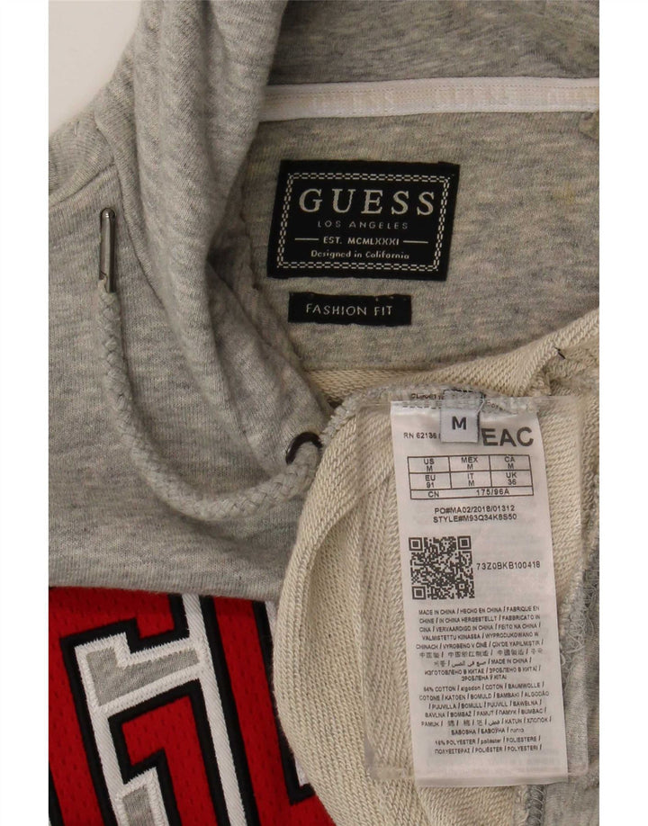 Guess Herren-Kapuzenpullover mit Grafik, mittelgraue Baumwolle