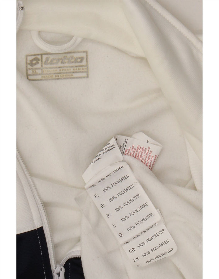Lotto Herren-Trainingsanzugoberteil mit Grafik, XL, weißes Farbblock-Polyester