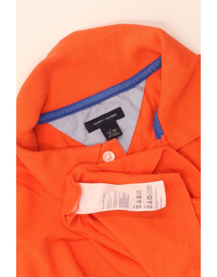 Tommy Hilfiger Jungen-Poloshirt, 15–16 Jahre, groß, orange, Baumwolle