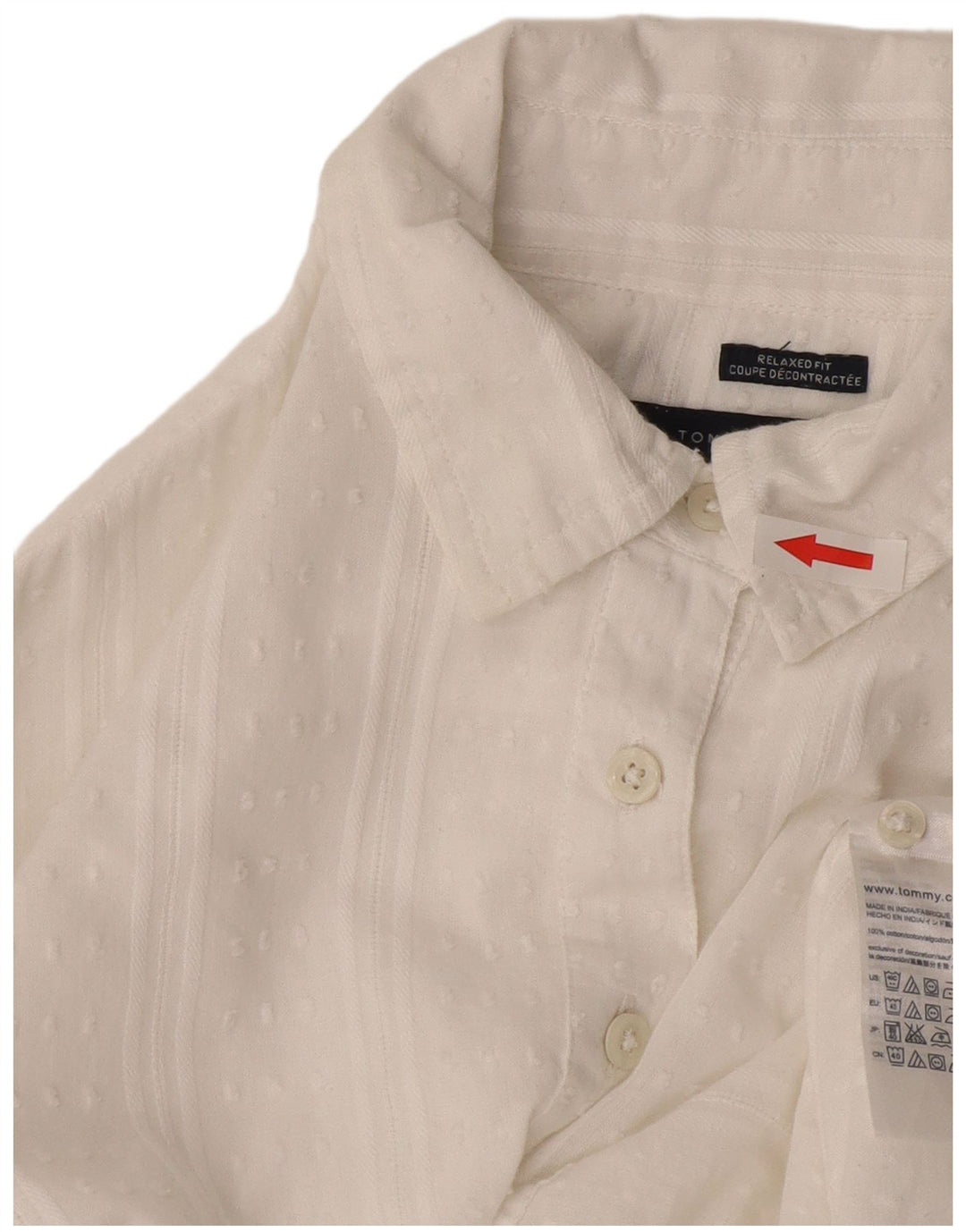 Tommy Hilfiger Womens Relaxed Fit Pullover Shirt UK 10 Small Weiß gestreift