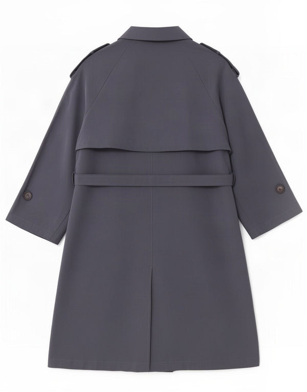 Zara Damen-Trenchcoat mit 3/4-Ärmeln, übergroß, Gr. 10, Größe S, Grau