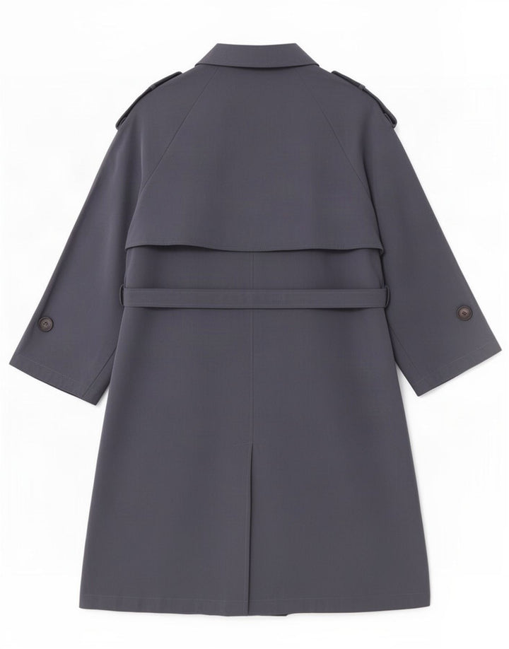Zara Damen-Trenchcoat mit 3/4-Ärmeln, übergroß, Gr. 10, Größe S, Grau