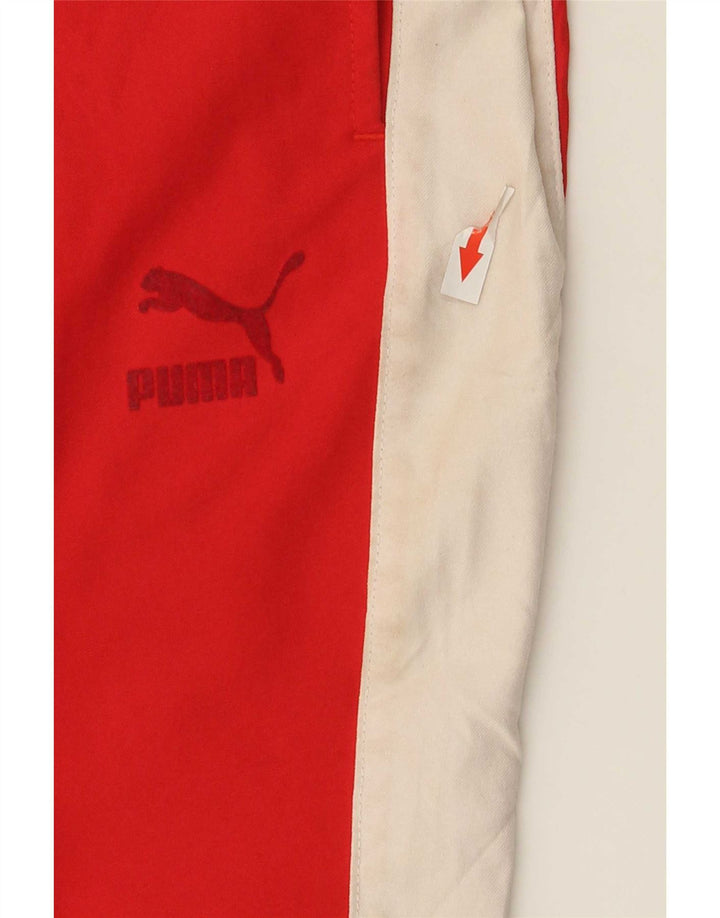 Puma Damen-Trainingshose UK 12 Mittelrotes Colourblock-Polyester