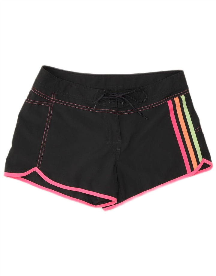 Adidas Damen Badeshorts UK 8 Small Schwarz Polyester
