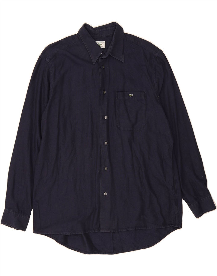 LACOSTE Mens Shirt Size 41 Medium Navy Blue Cotton Vintage Lacoste and Second-Hand Lacoste from Messina Hembry 