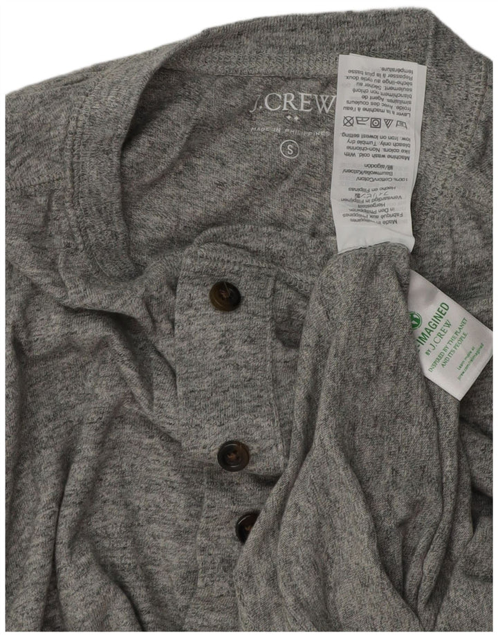 J. CREW Herren-Oberteil, langärmelig, klein, grau meliert, Baumwolle
