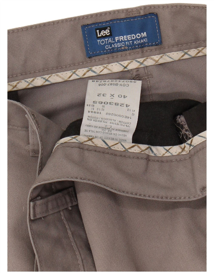 Lee Herren Straight Classic Fit Chinohose W40 L32 Grau Polyester