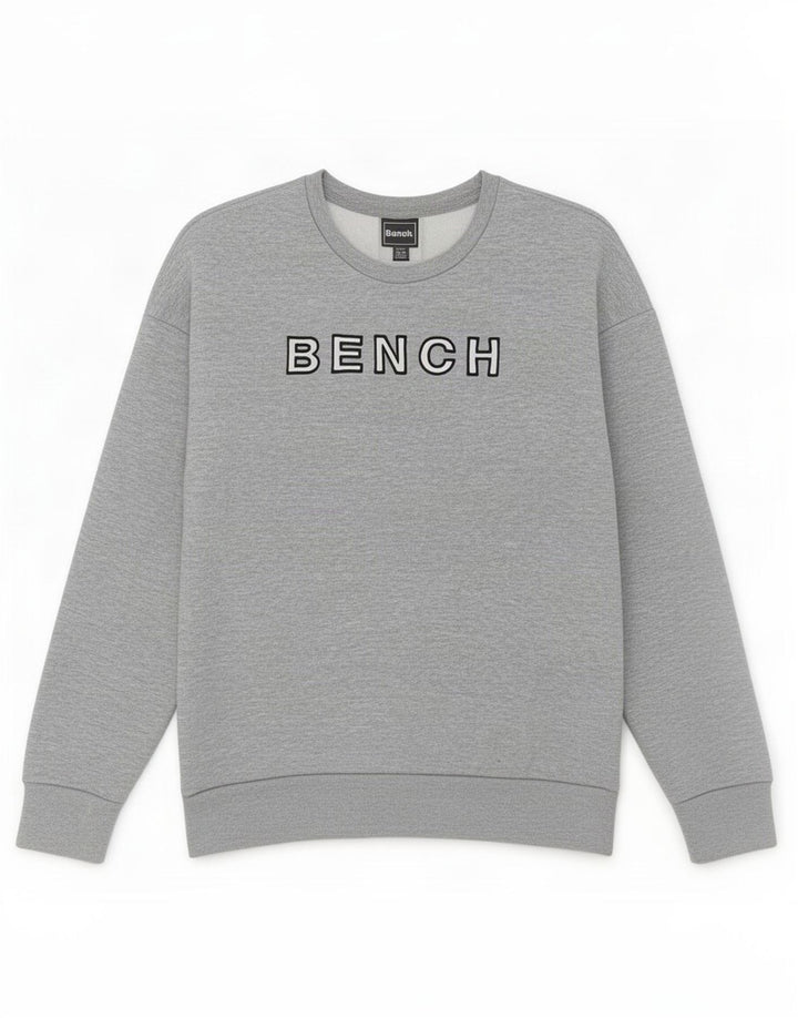 Bench Damen Grafik-Sweatshirt-Pullover UK 20 2XL Grau Polyester