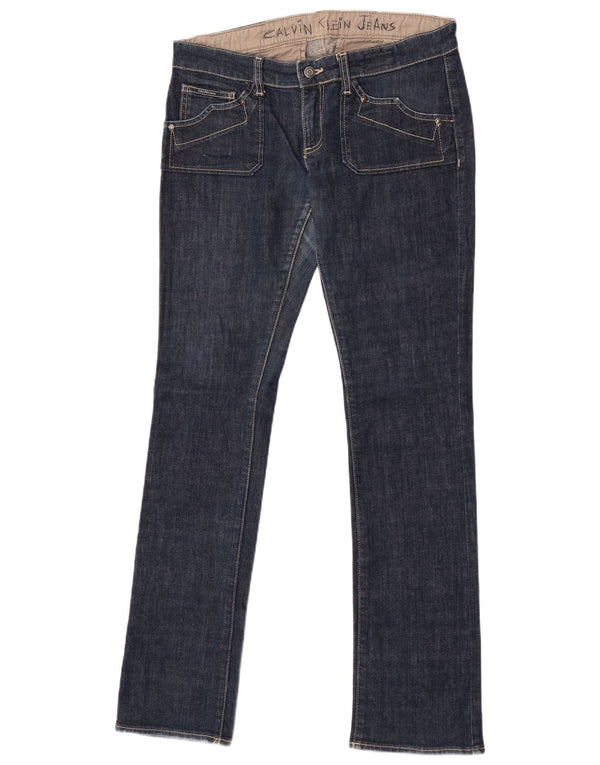 Calvin Klein Damen Low Waist Slim Jeans W32 L32 Marineblau Baumwolle