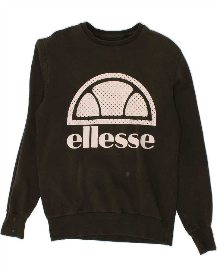 ELLESSE Mens Graphic Sweatshirt Jumper Small Green Cotton Vintage Ellesse and Second-Hand Ellesse from Messina Hembry 