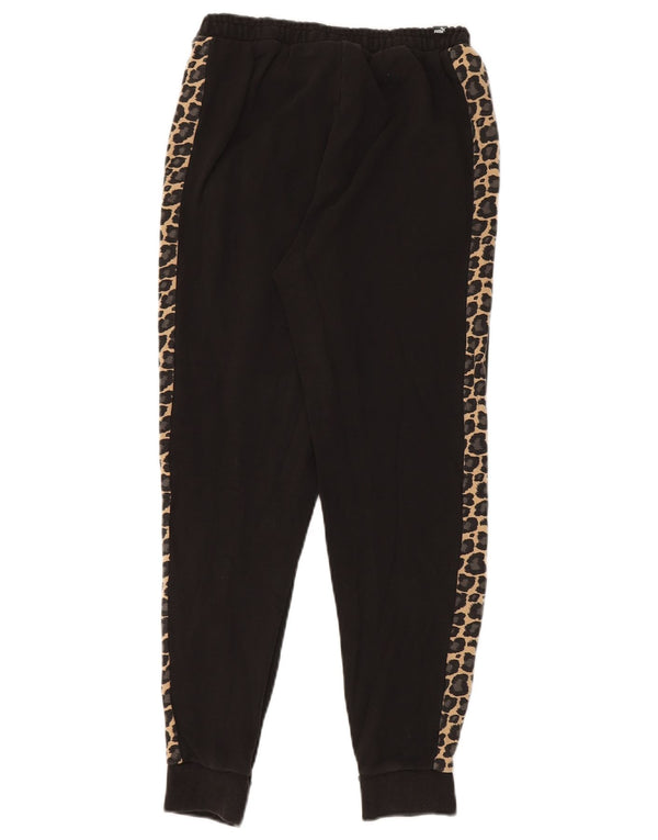 Puma Womens Graphic Trainingshose Jogger UK 6 XS Schwarz Animal Print