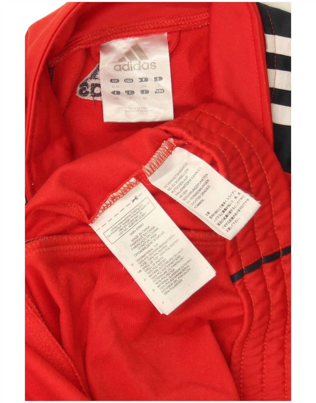 Adidas Herren-Trainingsanzugoberteil, UK-Größe 42/44, großes rotes Colourblock-Polyester