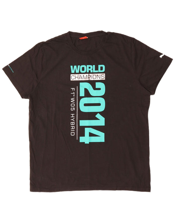 Puma Mens Graphic T-Shirt Top 2XL Black Cotton
