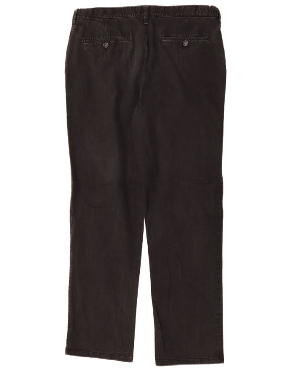 Marks & Spencer Herren-Chinohose mit normaler Passform, W36 L30, schwarze Baumwolle