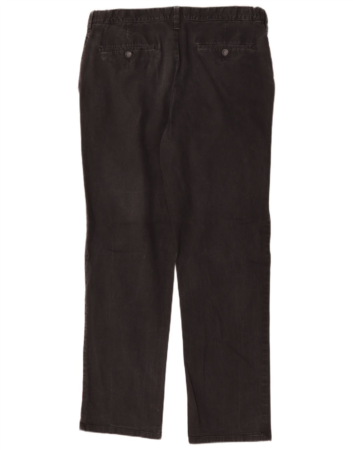 Marks & Spencer Herren-Chinohose mit normaler Passform, W36 L30, schwarze Baumwolle