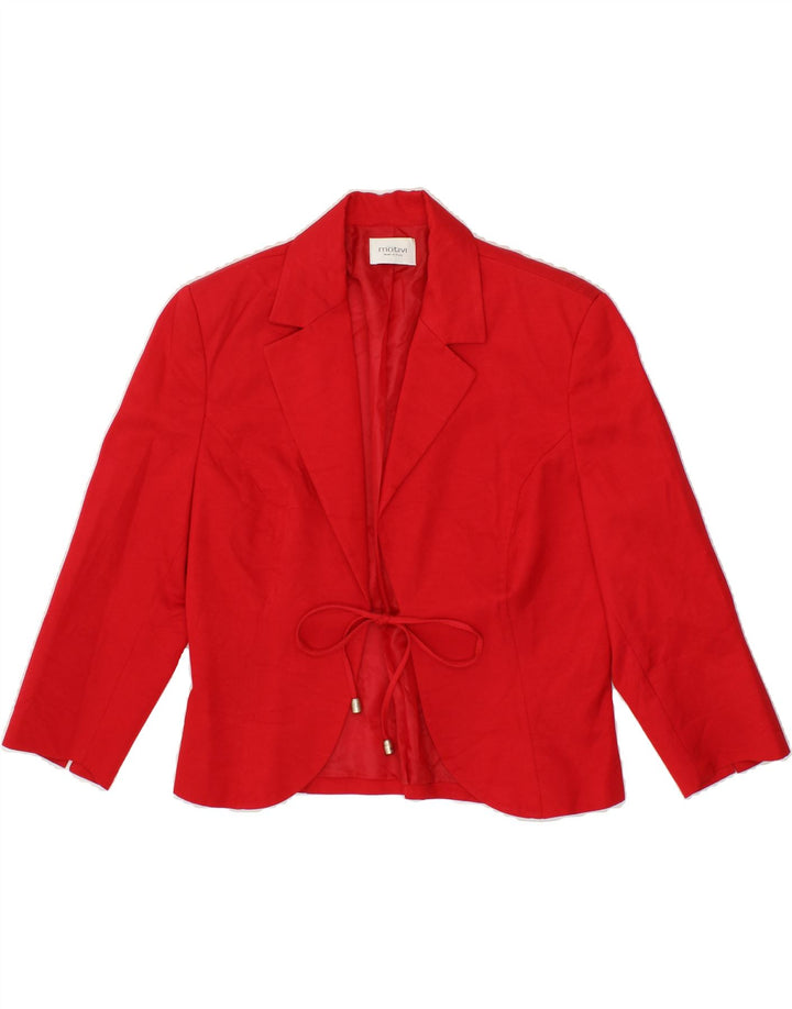 MOTIVI Womens Blazer Jacket UK 14 Medium  Red Cotton Vintage MOTIVI and Second-Hand MOTIVI from Messina Hembry 