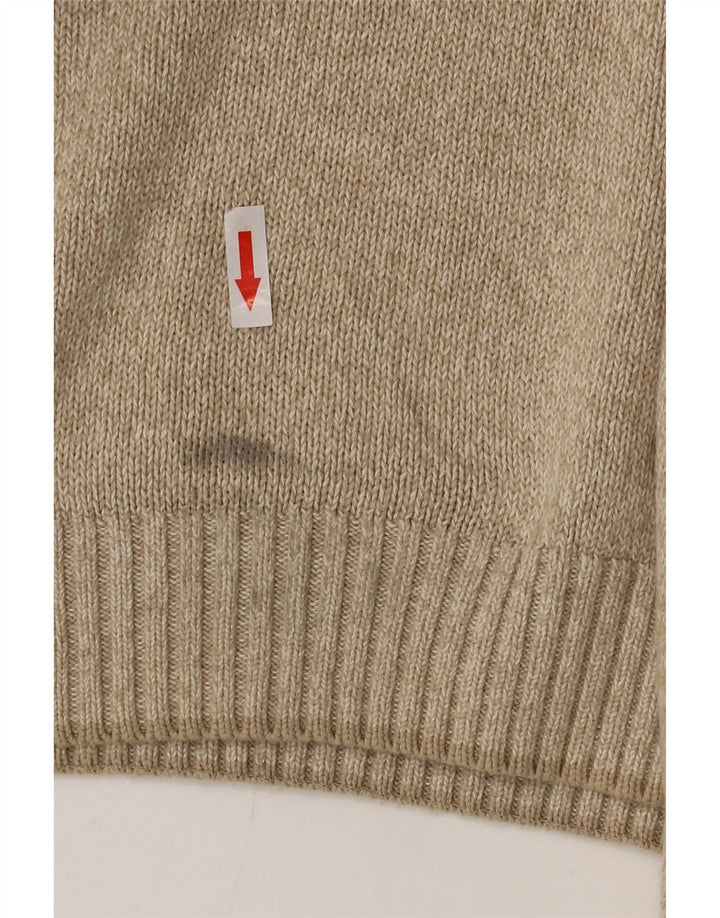 Gant Herren V-Ausschnitt Pullover Pullover XL Beige Baumwolle