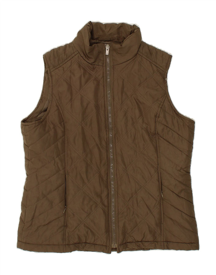 IZOD Womens Padded Gilet UK 16 Large Brown Polyester Vintage Izod and Second-Hand Izod from Messina Hembry 