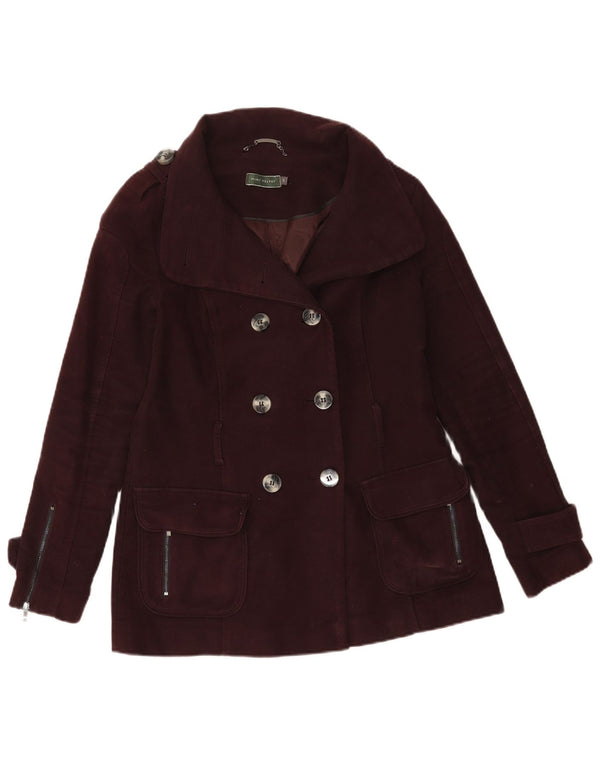 MINT VELVET Damen Pea Coat UK 10 Small Braune Baumwolle