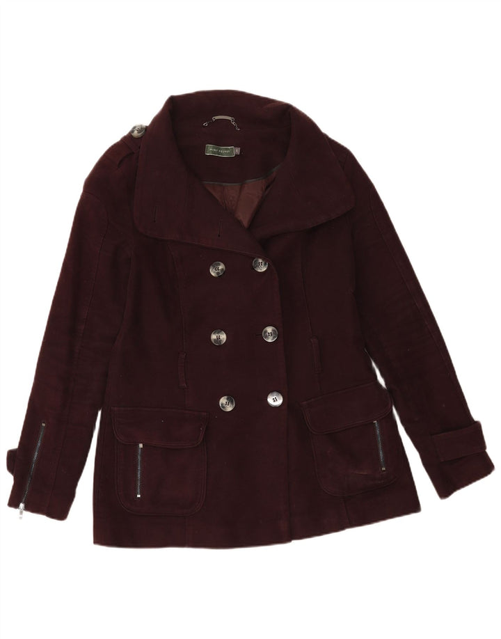 MINT VELVET Damen Pea Coat UK 10 Small Braune Baumwolle