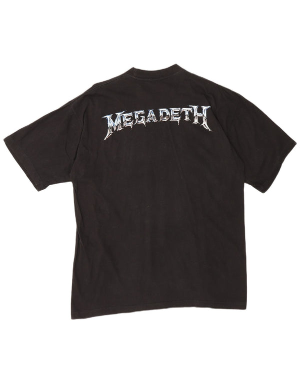 Vintage Herren Megadeth 1994 Grafik T-Shirt Top XL Schwarz Baumwolle Metall