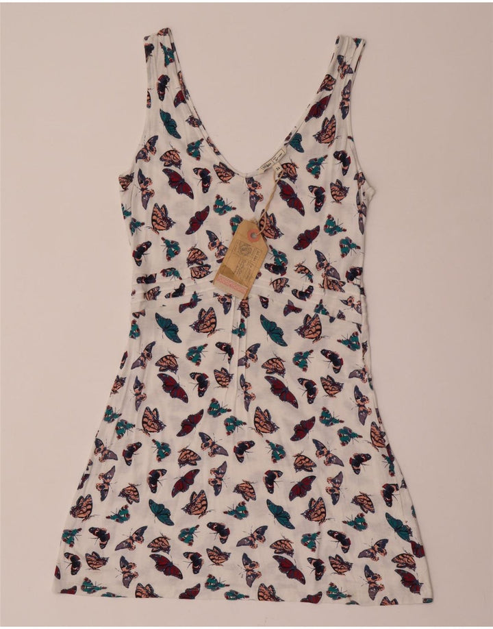 Fat Face Damen-Sommerkleid, Größe 44, Mittelweiß, Viskose, Schmetterling