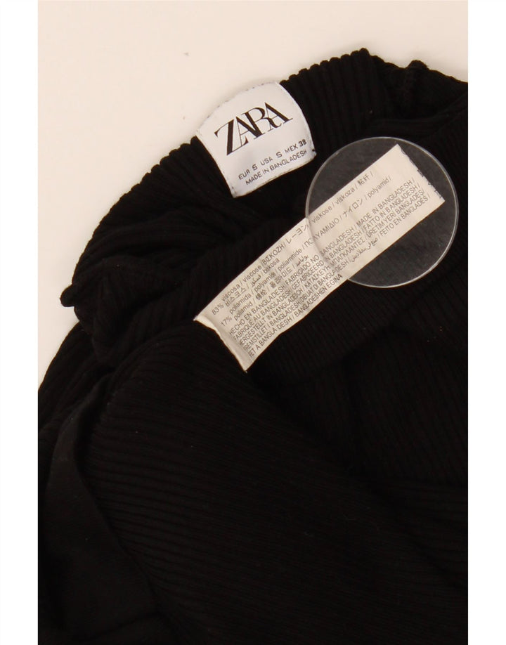 ZARA Damen-Pullover mit Rollkragen, Gr. 8, Schwarz, Viskose