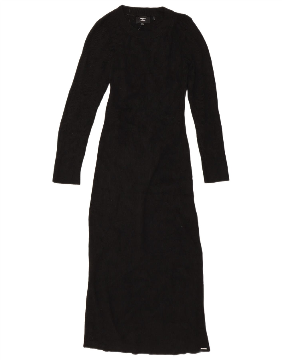 SUPERDRY Maxi-Pulloverkleid für Damen, Größe S, Schwarz, Viskose