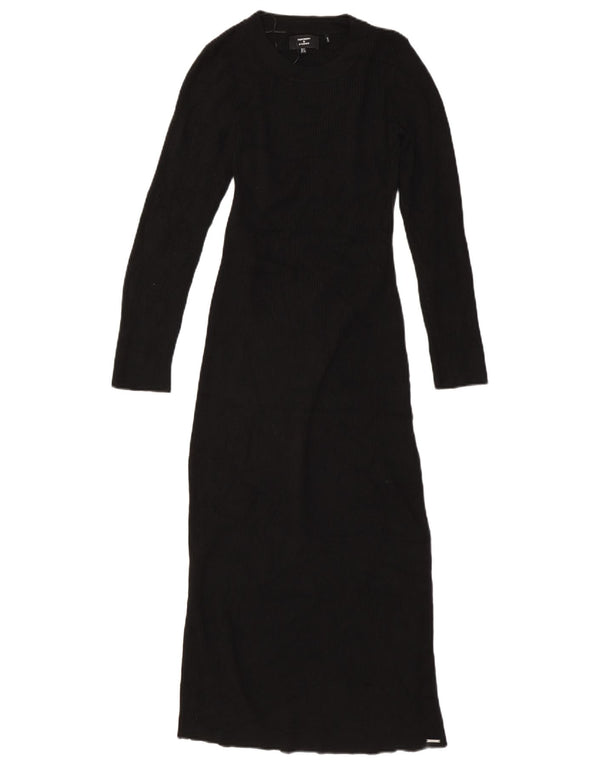 SUPERDRY Maxi-Pulloverkleid für Damen, Größe S, Schwarz, Viskose