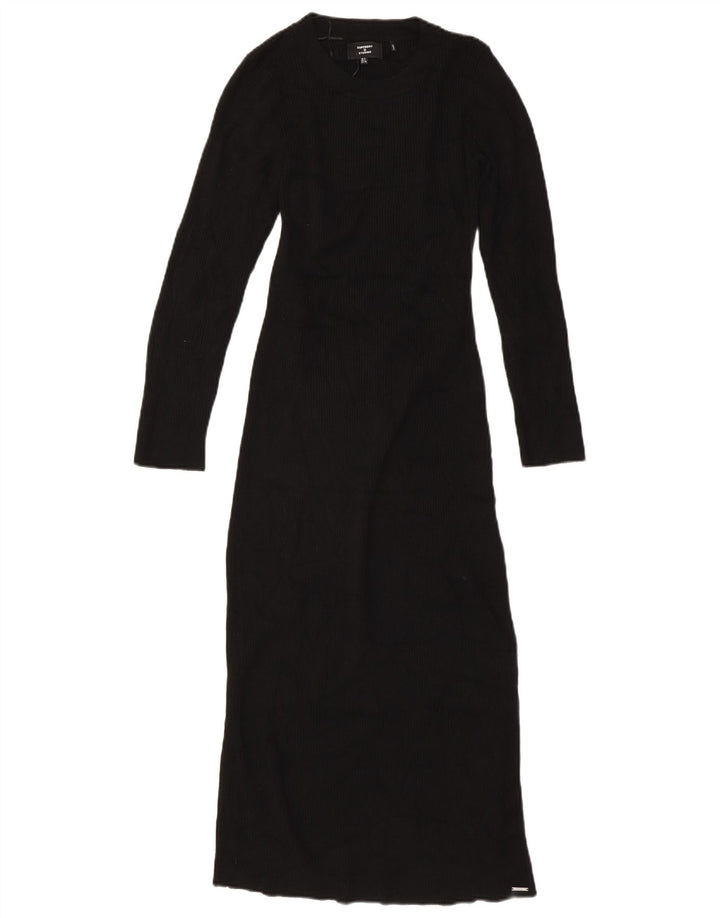 SUPERDRY Maxi-Pulloverkleid für Damen, Größe S, Schwarz, Viskose