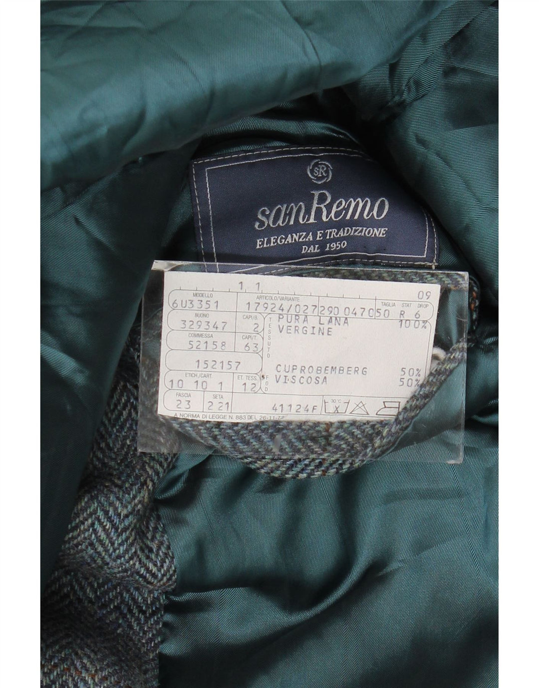 San Remo Herren-Blazer mit 2 Knöpfen, IT 50, großes blaues Fischgrätenmuster