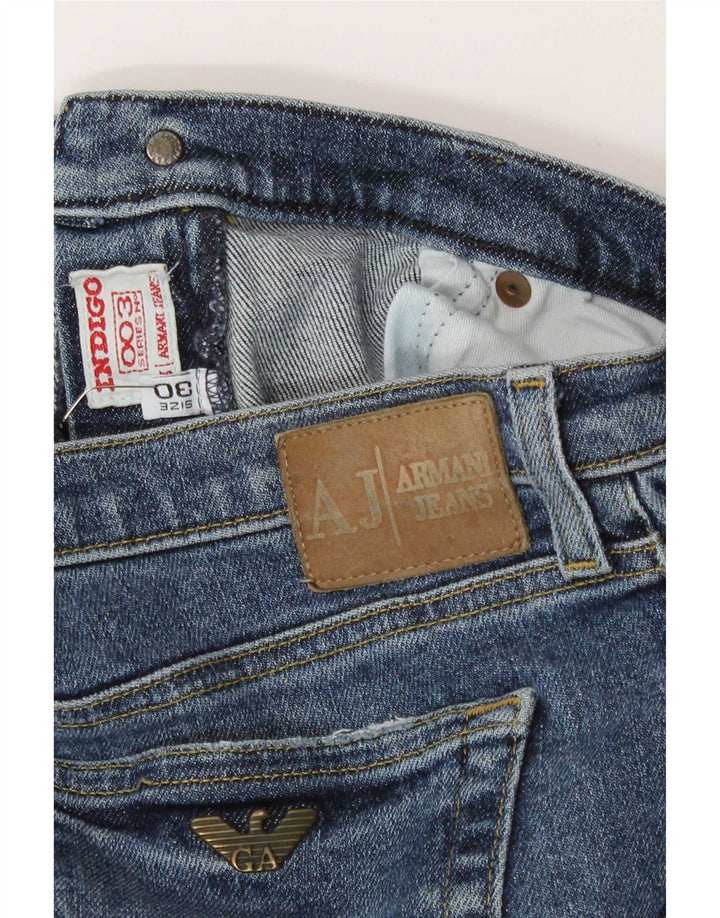Armani Herren Bootcut Jeans W30 L29 Blaue Baumwolle