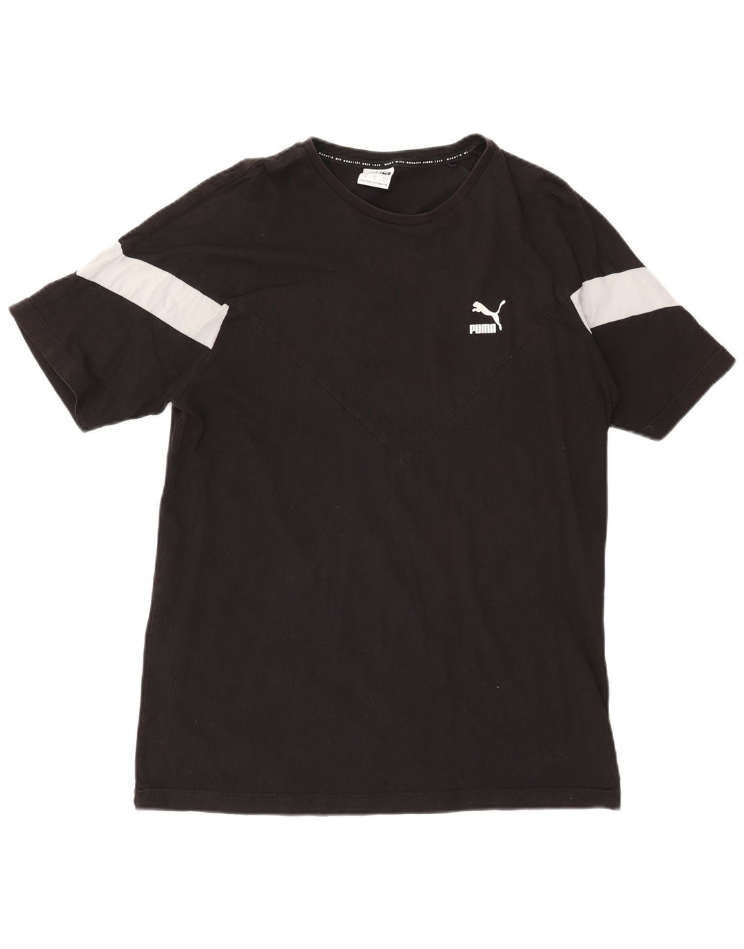 Puma Herren T-Shirt Top Large Schwarz Colourblock Baumwolle